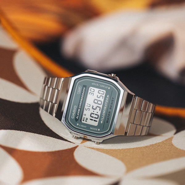 Casio Vintage A168WA-3AYES Silver Green