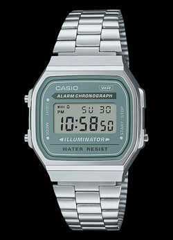 Casio Vintage A168WA-3AYES Silver Green