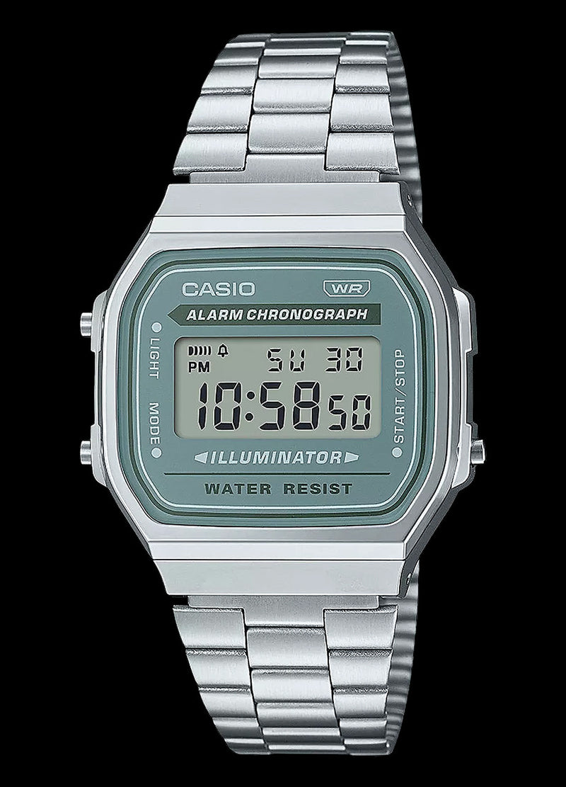 Casio Vintage A168WA-3AYES Silver Green