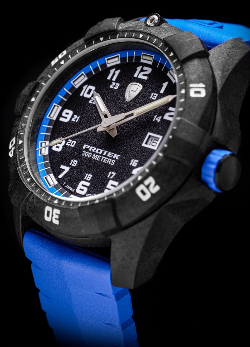 Protek Dive Carbon Black Blue Watch
