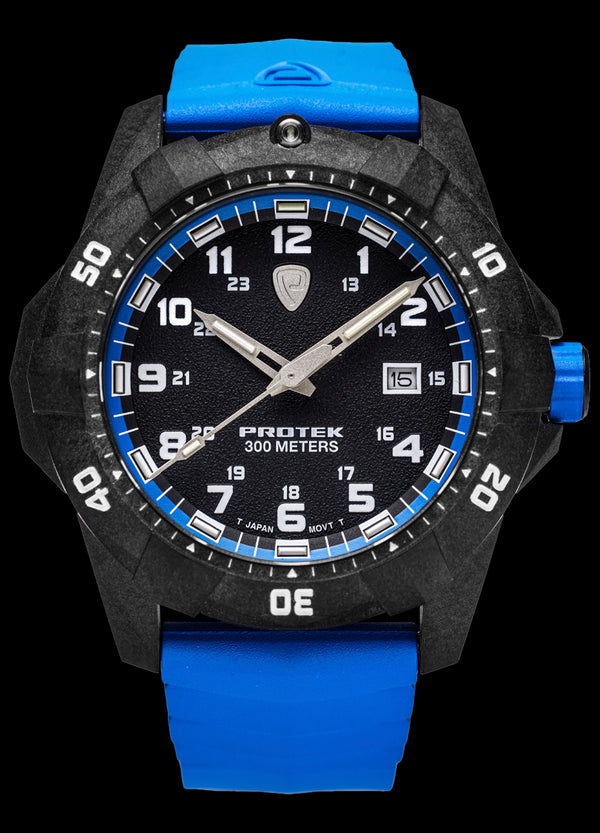 Protek Dive Carbon Black Blue Watch