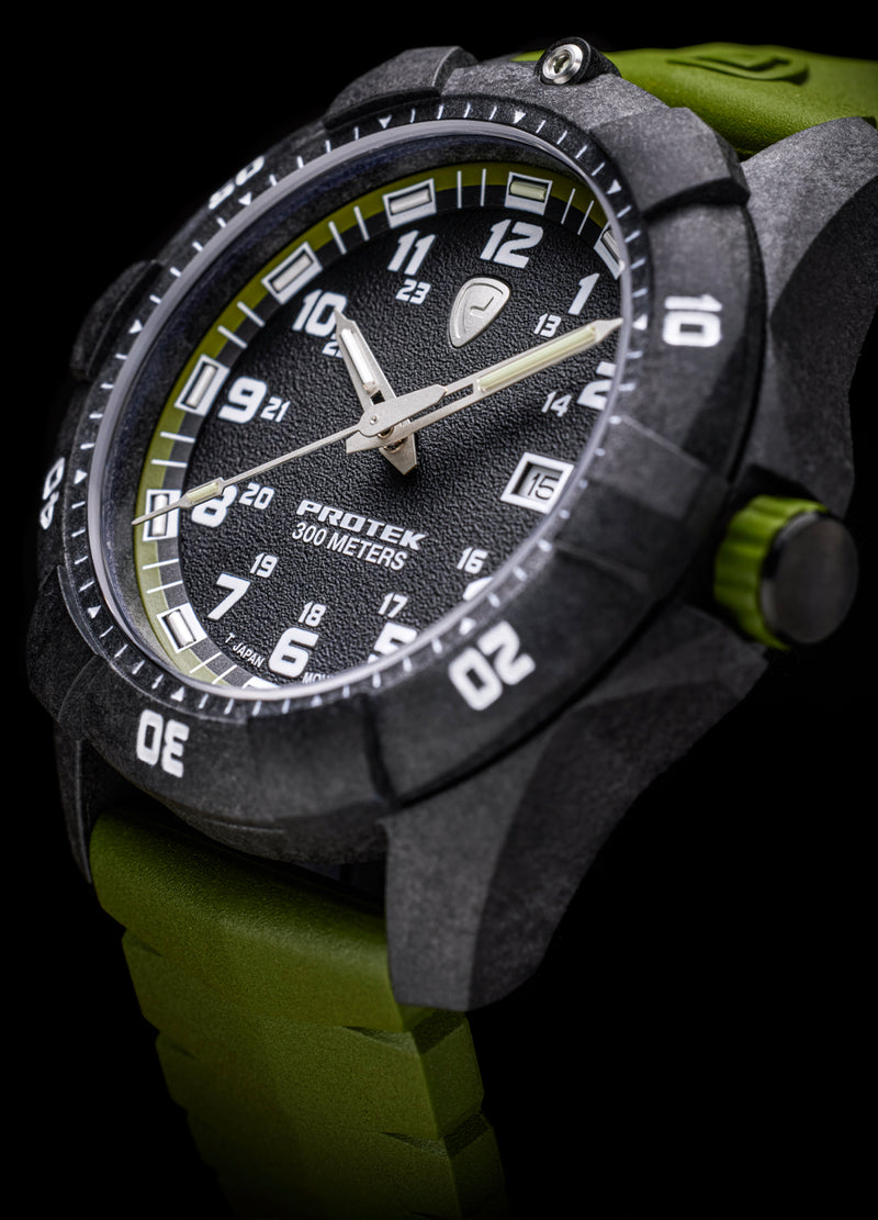 Protek USMC Carbon Black Green Watch
