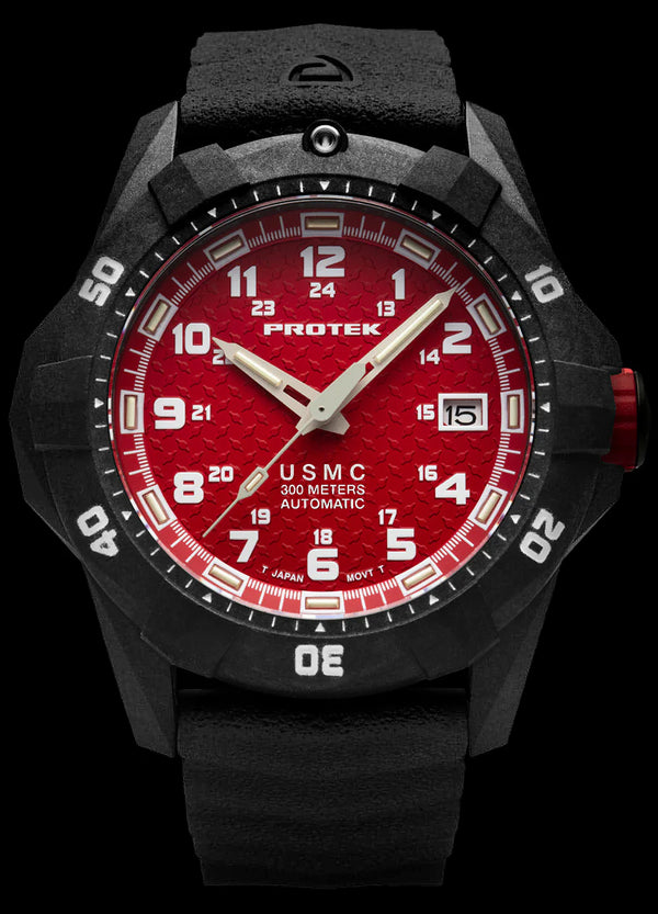 Protek USMC Carbon Dive Carbon Automatic Red