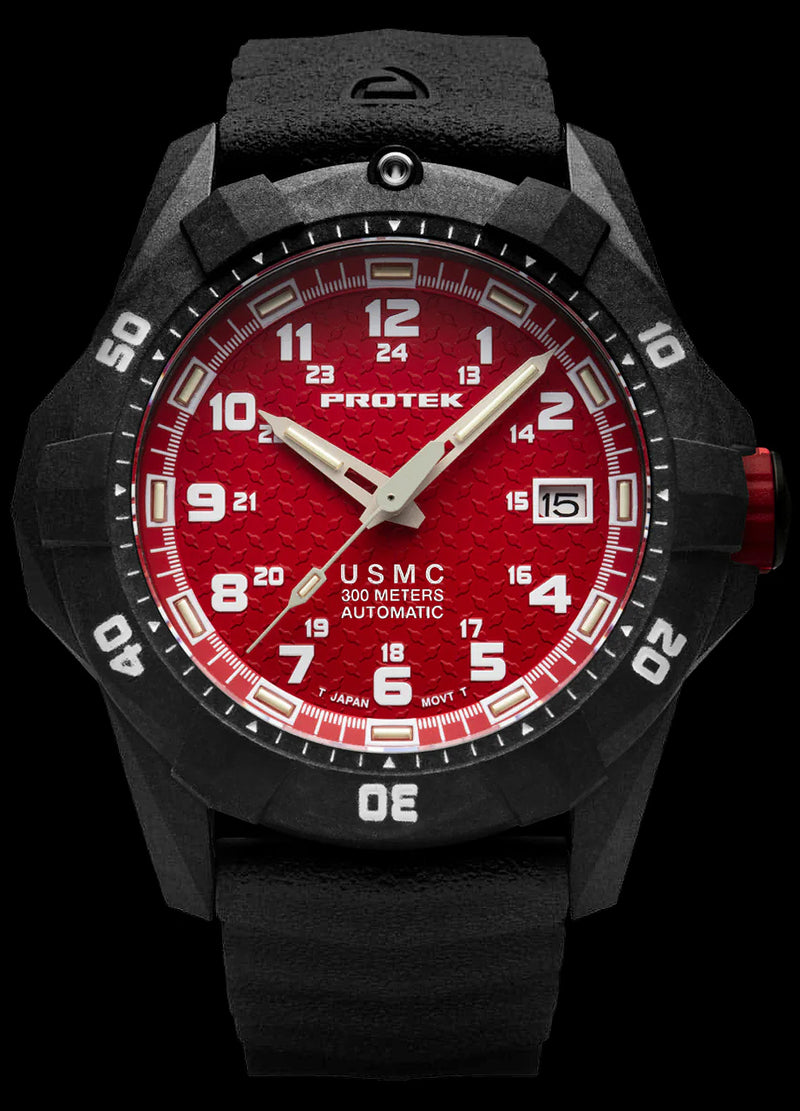 Protek USMC Carbon Dive Carbon Automatic Red