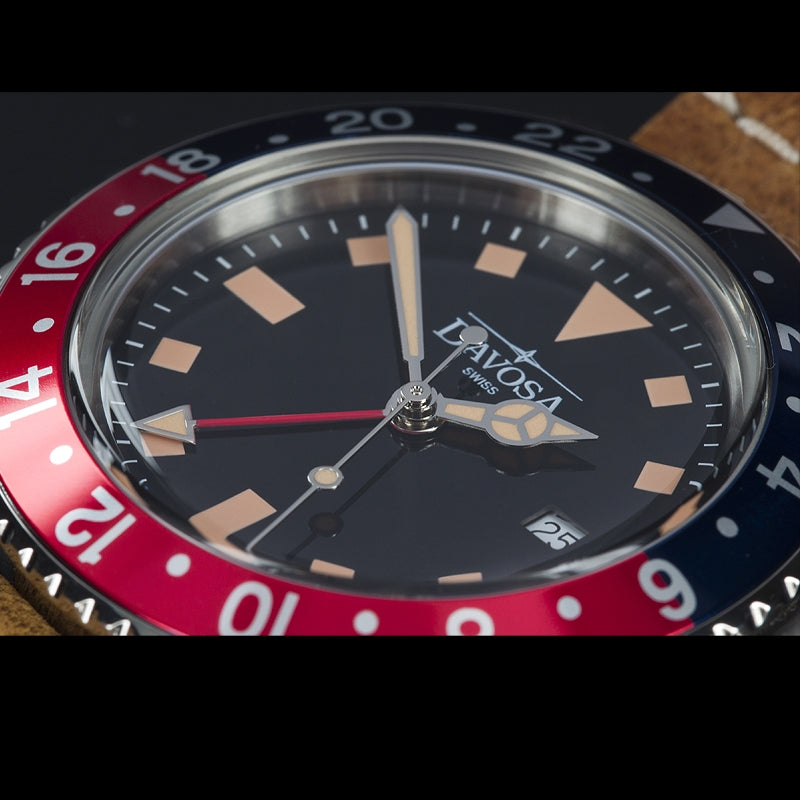 Davosa Vintage Diver Quartz Blue/Red