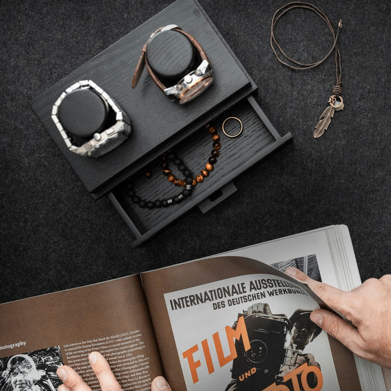 Holme & Hadfield The Weekender Watch Organiser Black